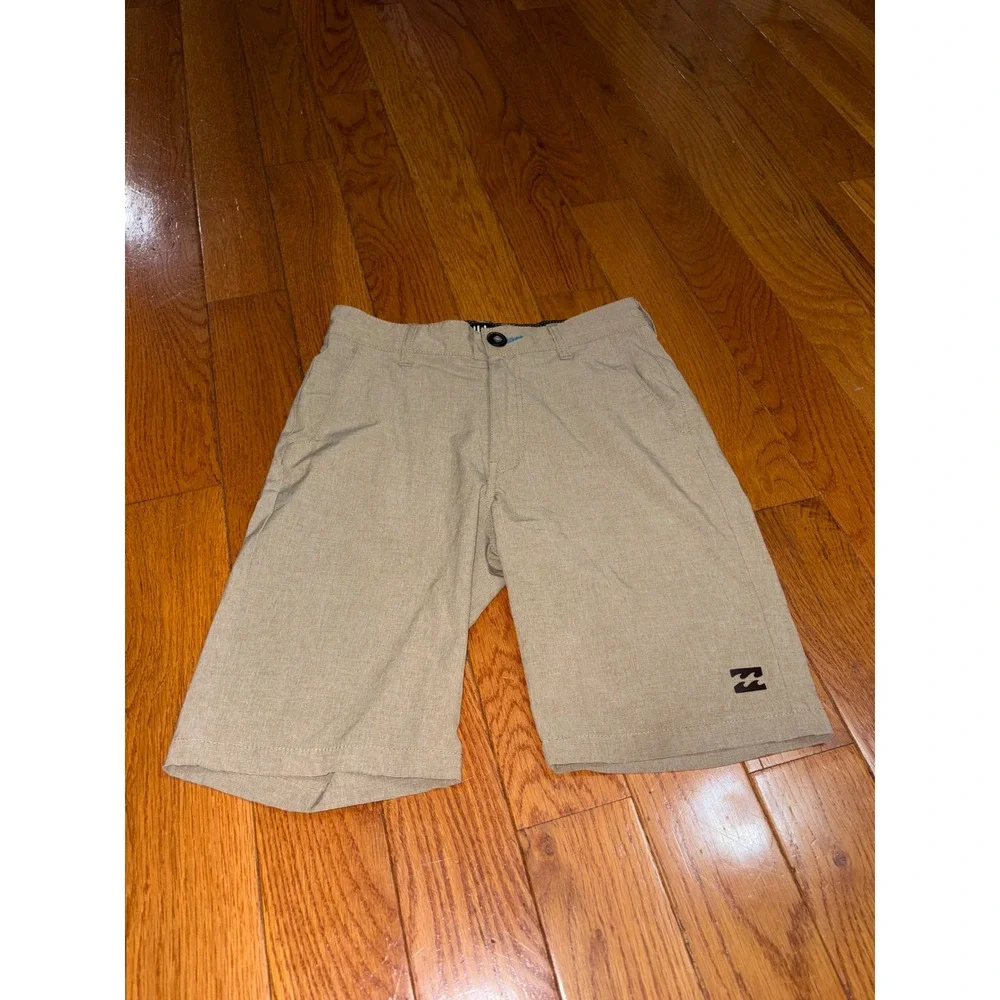 Billabong Submersibles Boys Hybrid Shorts Khaki Tan Size 24 Quick Dry Stretch